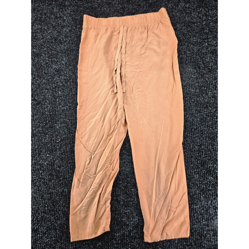 Primark Cares Womens Tan Drawstring Elastic Waist Relaxed Pants Size 8 US 12 UK